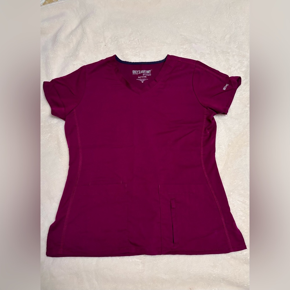 Grey's Anatomy Women's Scrub Top - Burgundy - Great condition